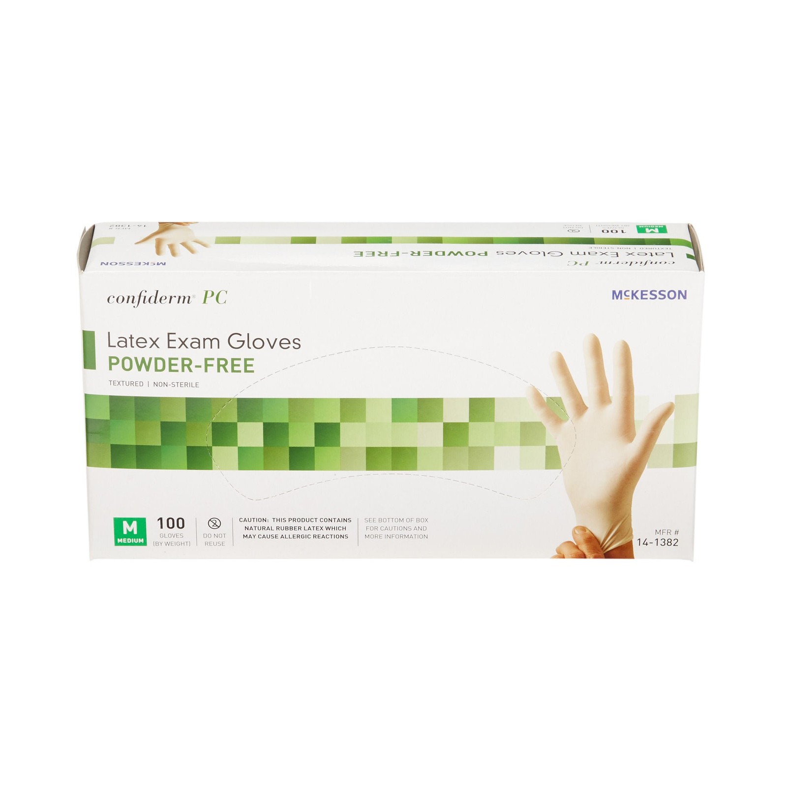 McKesson Confiderm Latex Exam Glove Standard Cuff Length MEDIUM 1000 per Case