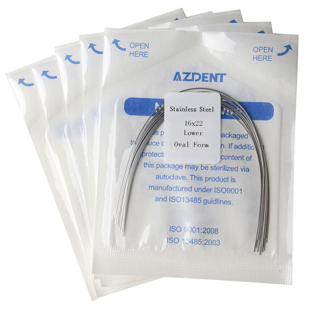 AZDENT 10pcs Dental Orthodontic Stainless steel Arch Wire (rectangular)