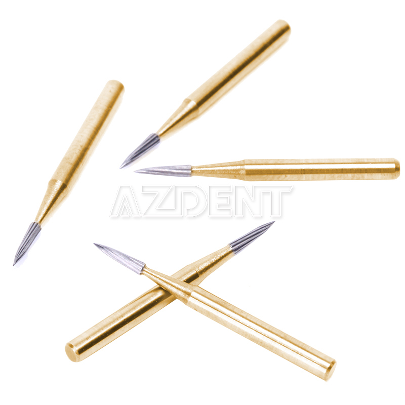 Dental Tungsten Carbide Gold Burs Trimming & Finishing & Polishing Flame FG7901