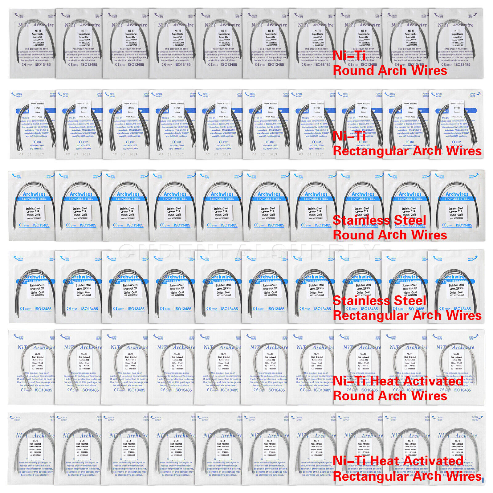 Dental Orthodontic Arch Wire Heat Thermal Activated /Niti/Stainless Steel AD