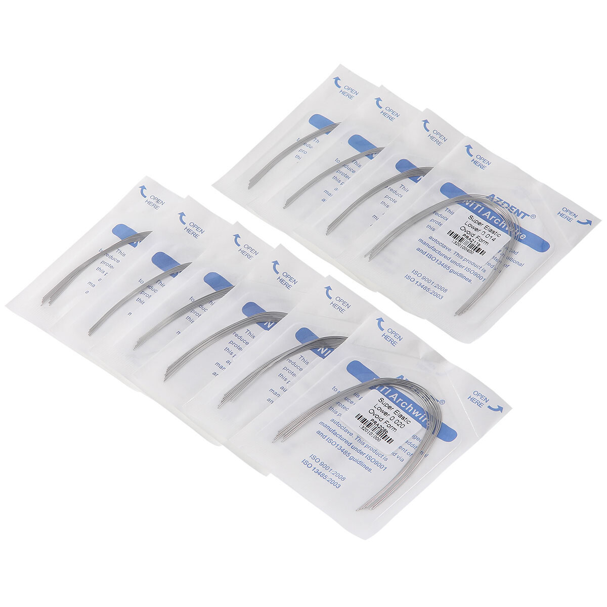 AZDENT Dental Orthodontic Super Elastic Niti Round Arch Wires Ovoid Form U/L