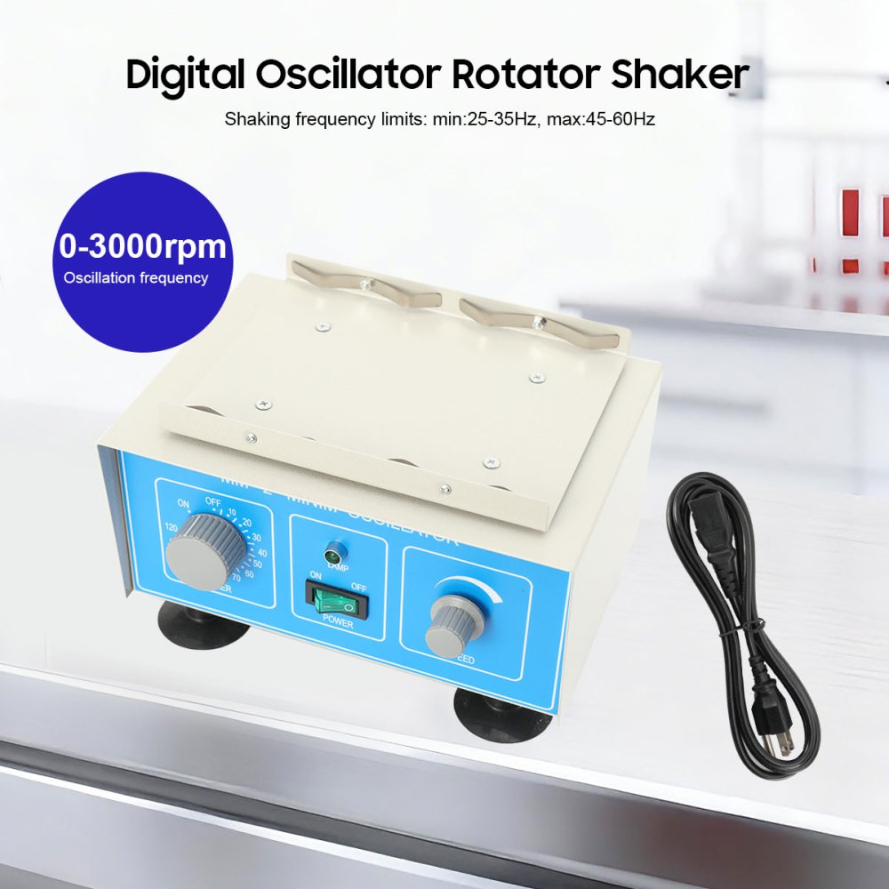 110V Digital Oscillator Rotator Shaker Lab Micro Plate Shaker w/Timer 0-120MIN