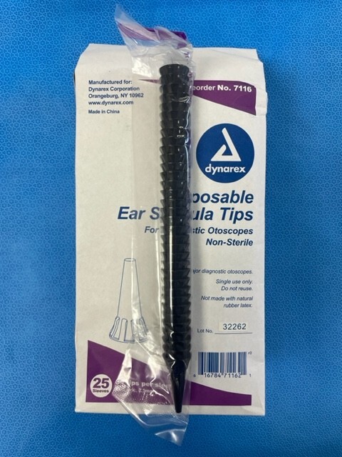 Dynarex Peds Ear Specula Tips 2.5mm fit Welch Allyn Otoscope Heads 850/bg #7116