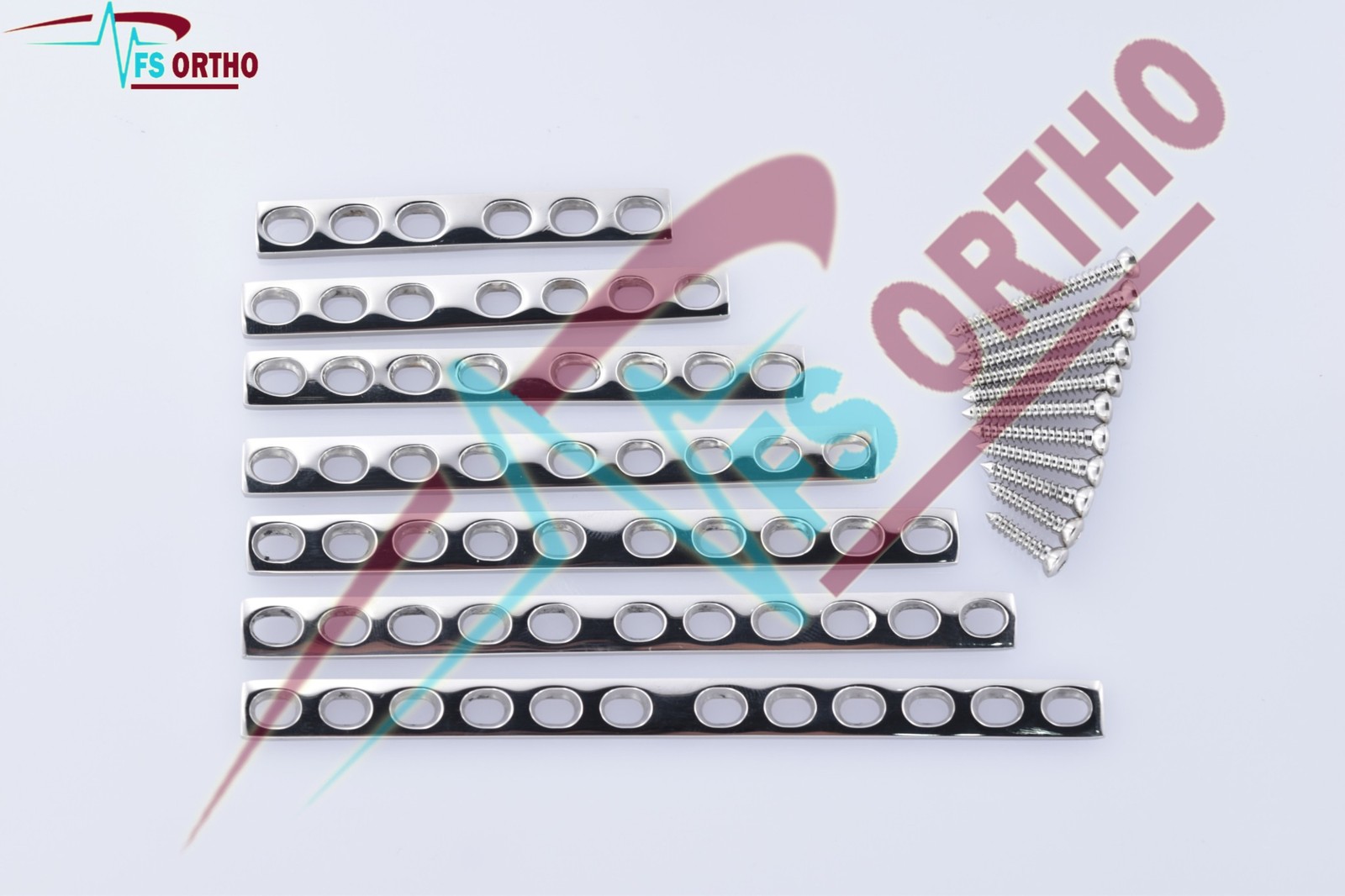 LC-DCP 3.5mm Plates from 4 to 14 Holes & 3.5mm Cortex Screws 101 Pcs SS 316L