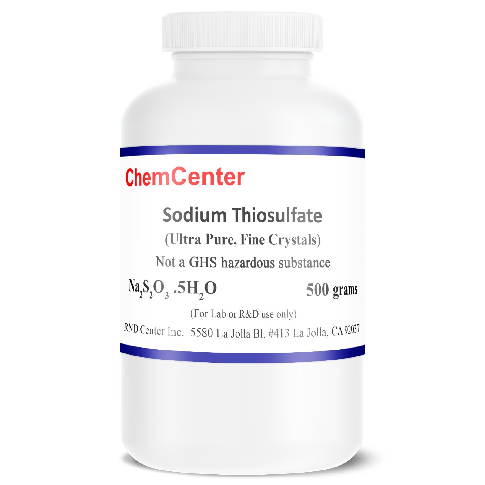 Sodium Thiosulfate, Ultra Pure, Ultra Fine Crystal, 500 grams