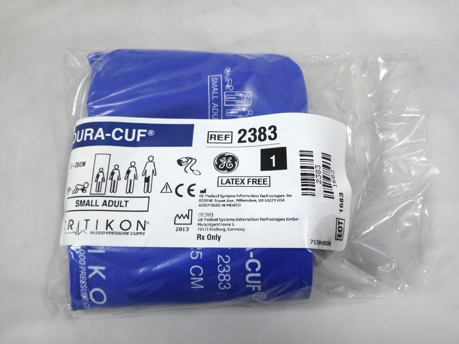 GE Critikon DURA-CUF 2383, Small Adult, BP Cuff (SINGLE CUFF)