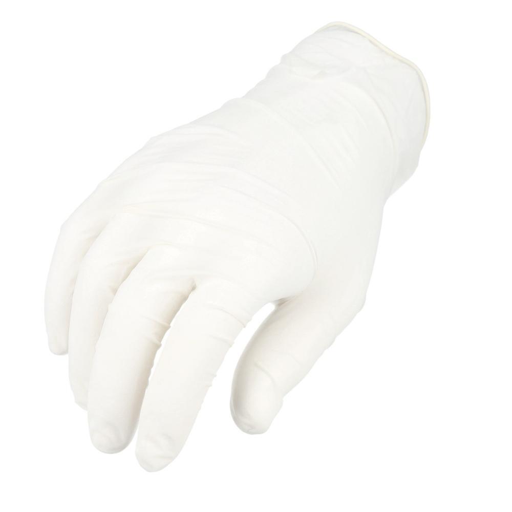 Latex Disposable Powder Free Medical Exam Gloves, Finger Texture, 4.5 Mil, White