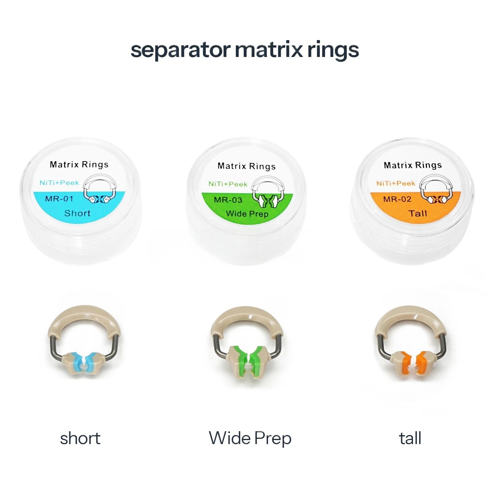 Dental 3D Separator Matrix Bands Rings Matrices Clip Clamp Titanium Fit Garrison