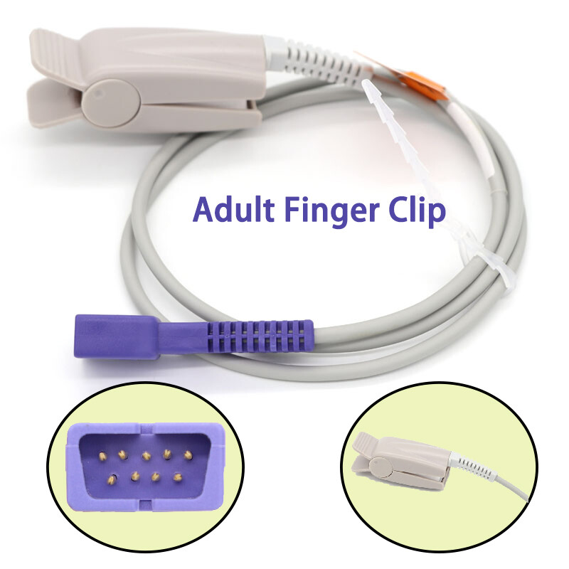 1Pcs Adult Finger Clip SpO2 Sensor Probe 9Pin Compatible with DS-100A N550 N560