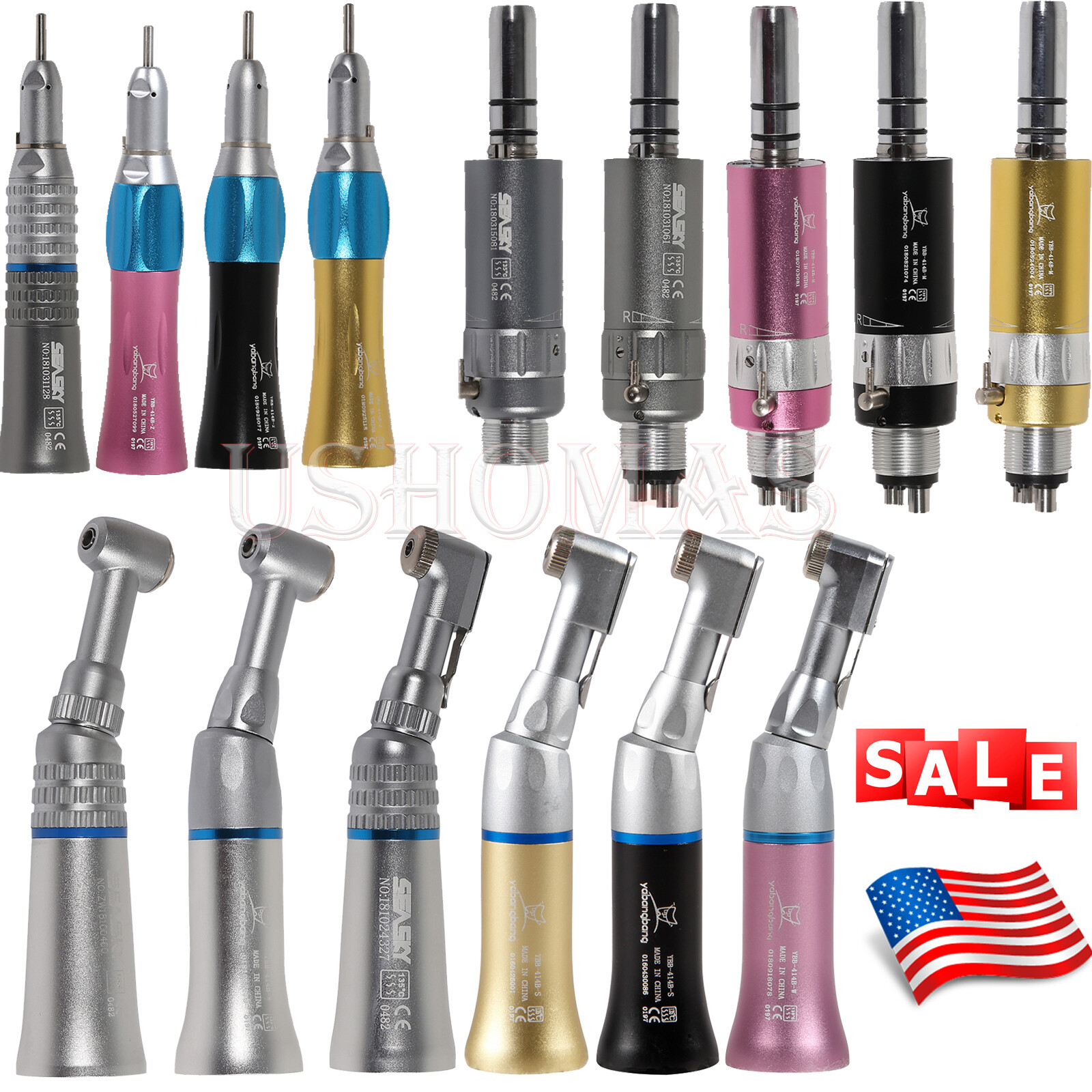 Dental slow low speed straight handpiece/ contra angle/ air motor 2/4 E-type NSK
