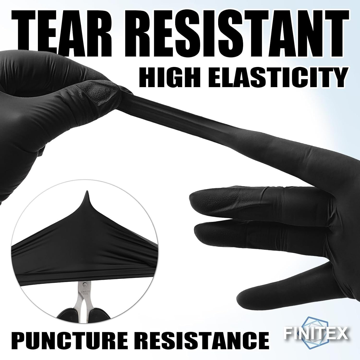 Ambidextrous Black Nitrile Disposable Gloves – 3mil, Powder Free & Textured Grip