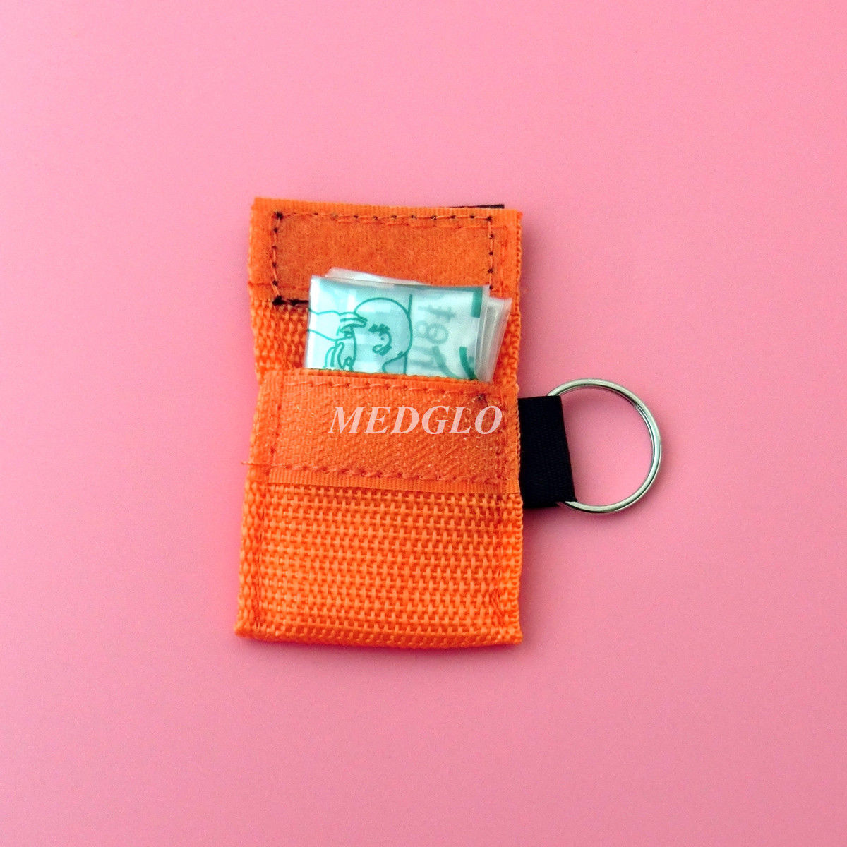 KeyRing CPR Face Shield Resuscitation 30:2 Training Black & Orange