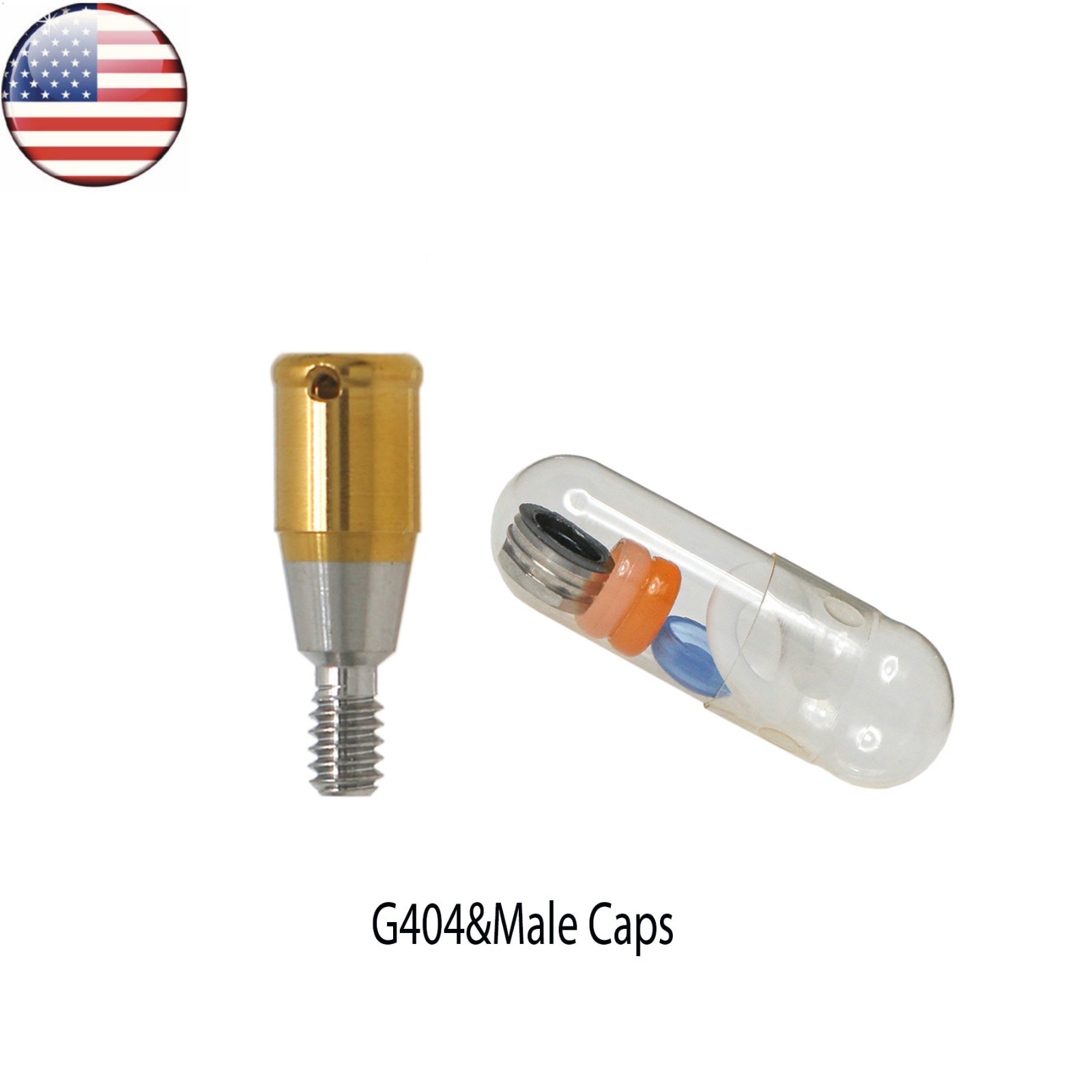 US Dental Hiossen Regular 3-5mm Attachment Abutment & Overdenture Male Caps Kits