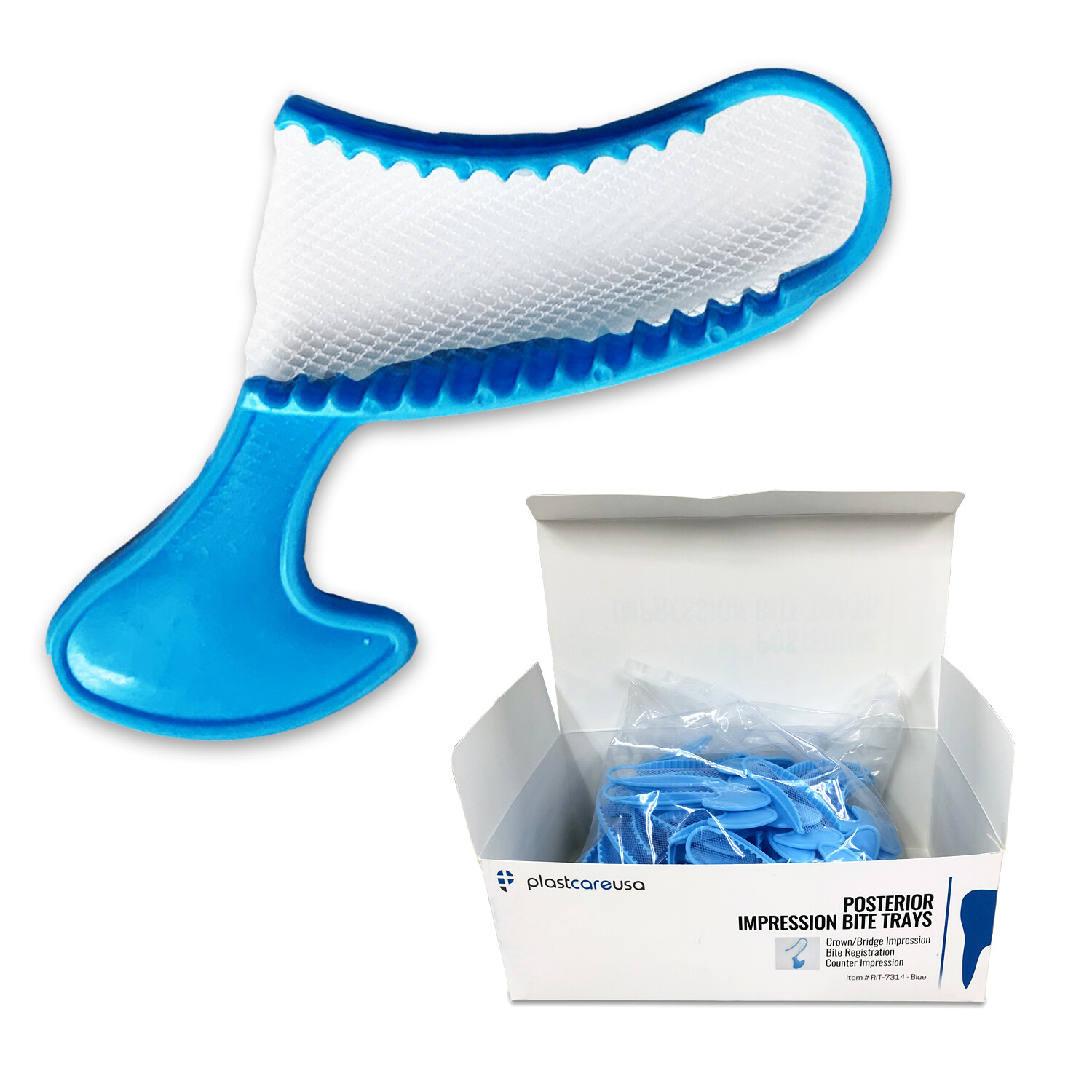 35 Dental Impression Bite Registration Triple Trays (35/Box) (Posterior)