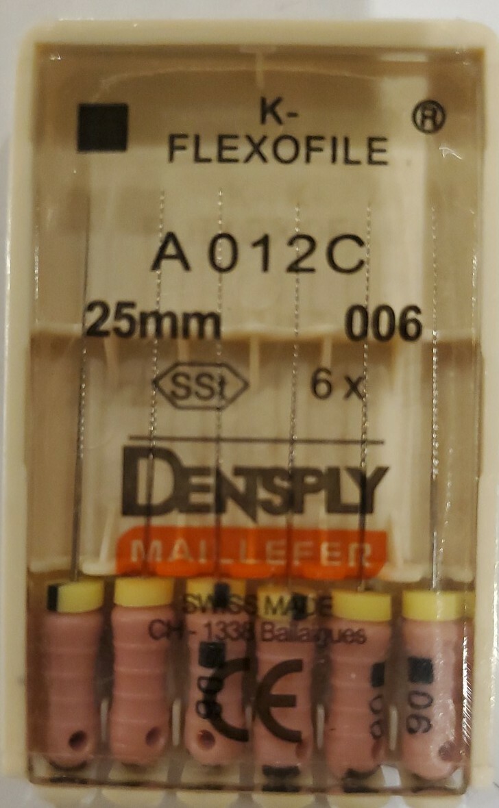 Dentsply Maillefer K-Flexofile Endodontic Dental Files 1 Pack 006 25 mm
