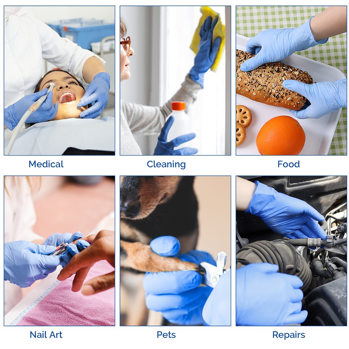 Puncture Resistant Nitrile Gloves Touchscreen Compatible 100pcs Latex Free S-XL