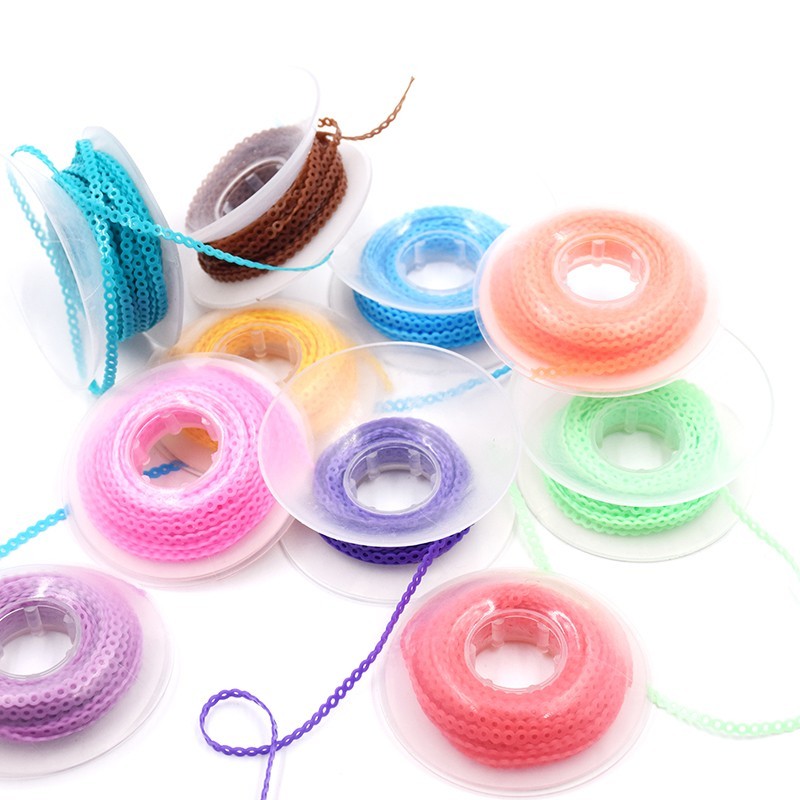 Dental Orthodontic Elastic Power Chain Rubber Braces Bands Continuous/Short/Long