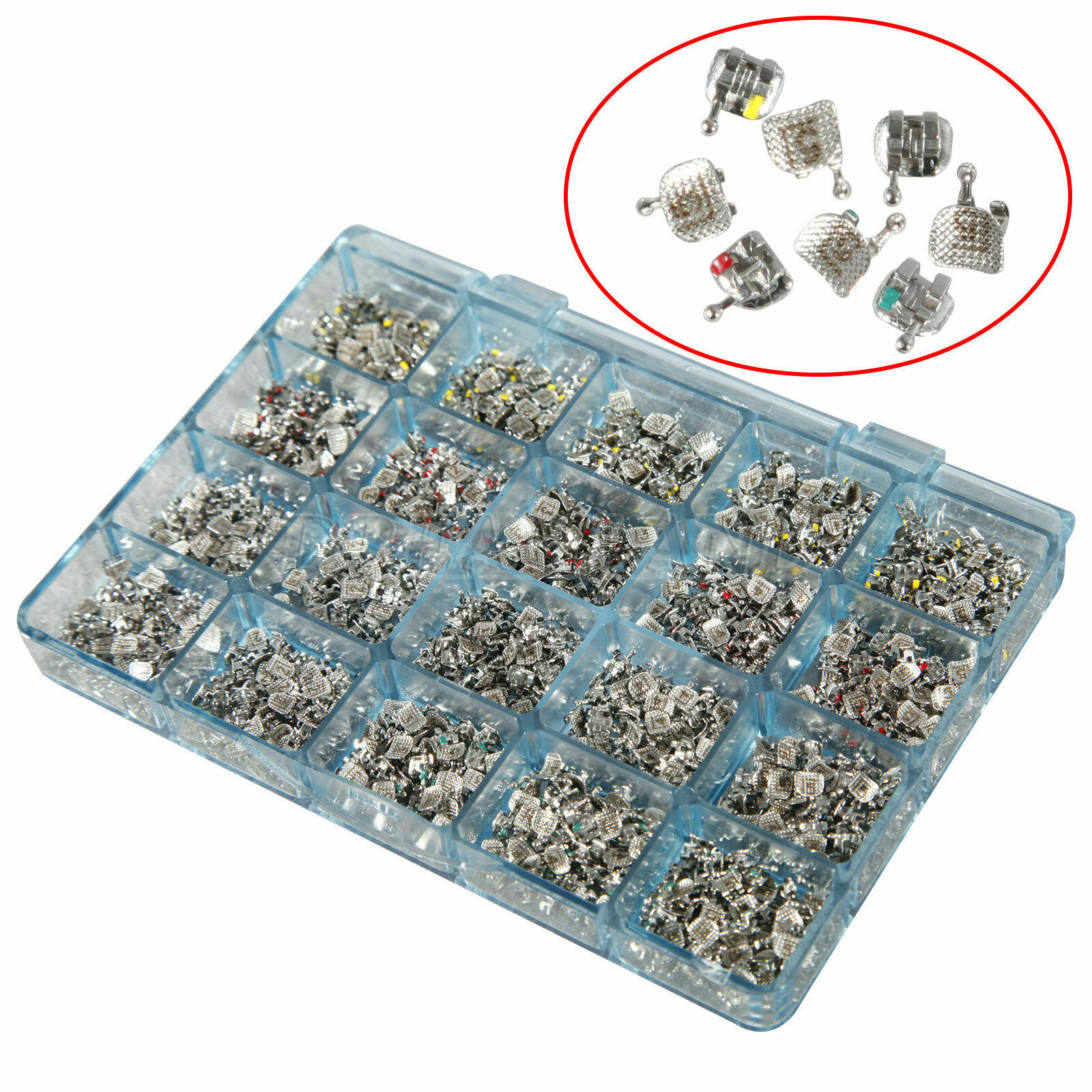 1000Pcs Metal Orthodontics Brackets Brace MINI Roth.022 345 Hooks W/ Mark MK-S
