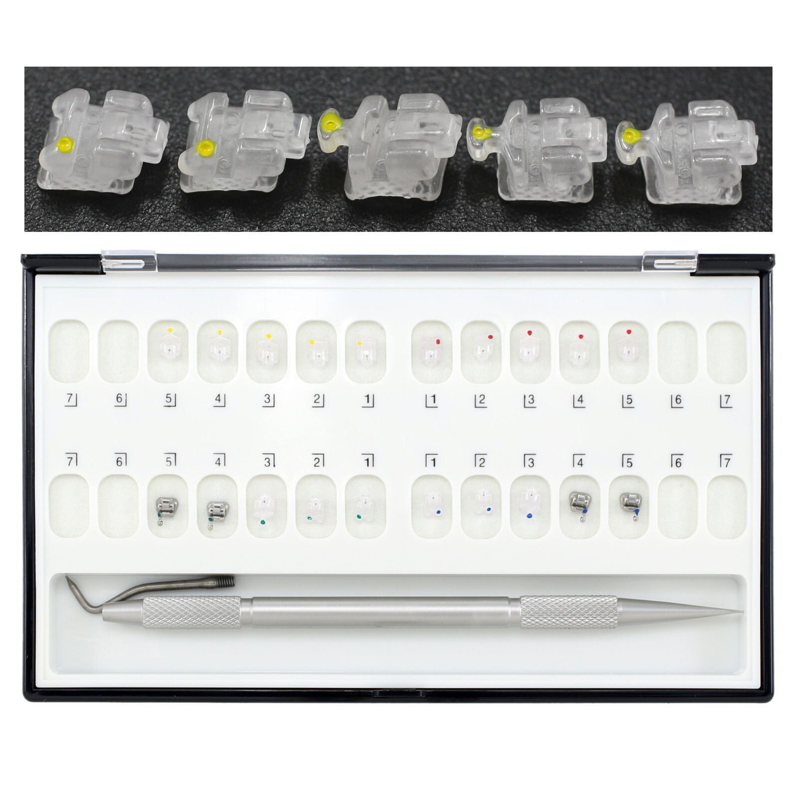 Orthodontic Self Ligating Brackets Metal Ceramic Roth MBT Damon Q Empower Clear
