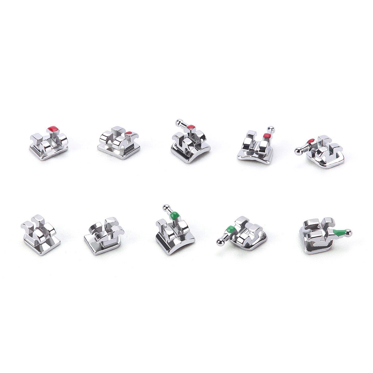 10Pks Orthodontic Dental Brackets Braces Metal Mini Roth MBT.022/.018 3/345Hooks