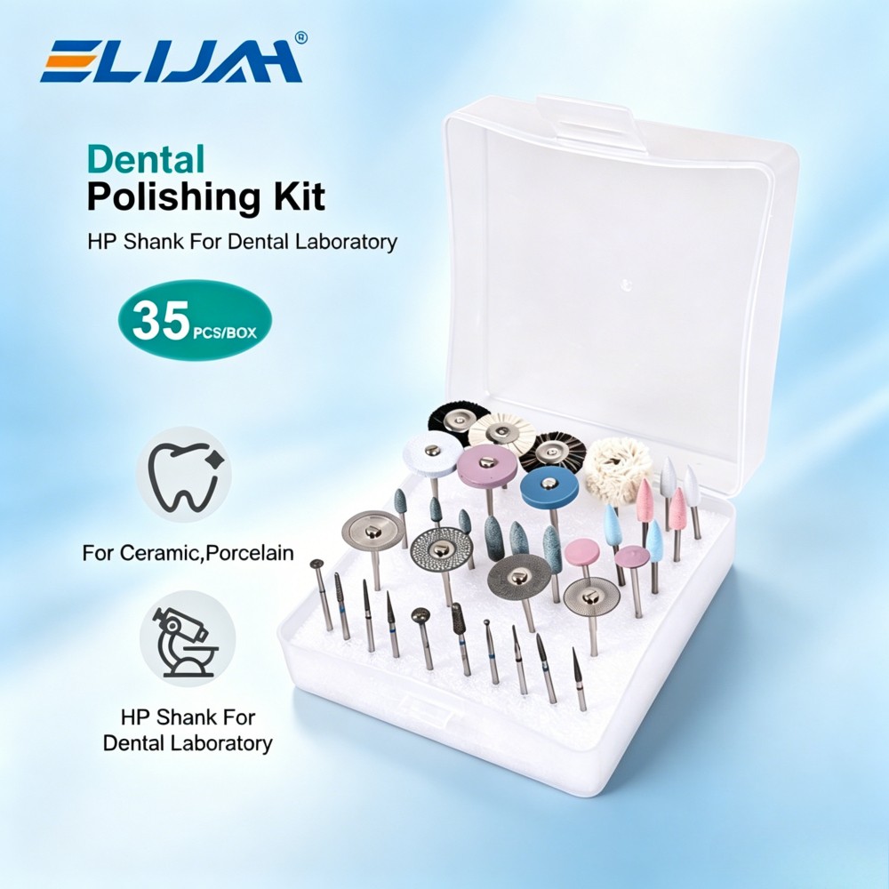 35PCS/Set Dental HP Polishing Kit 2.35mm for Ceramics Low Speed Polisher Brushes