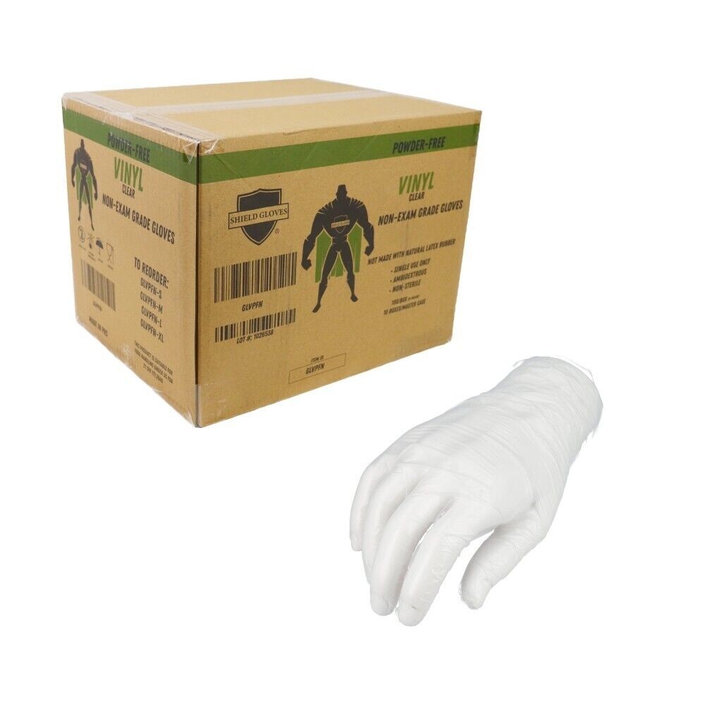 Powder Free Vinyl Non Latex Disposable Gloves 5 mil Clear Small 36000 Pcs