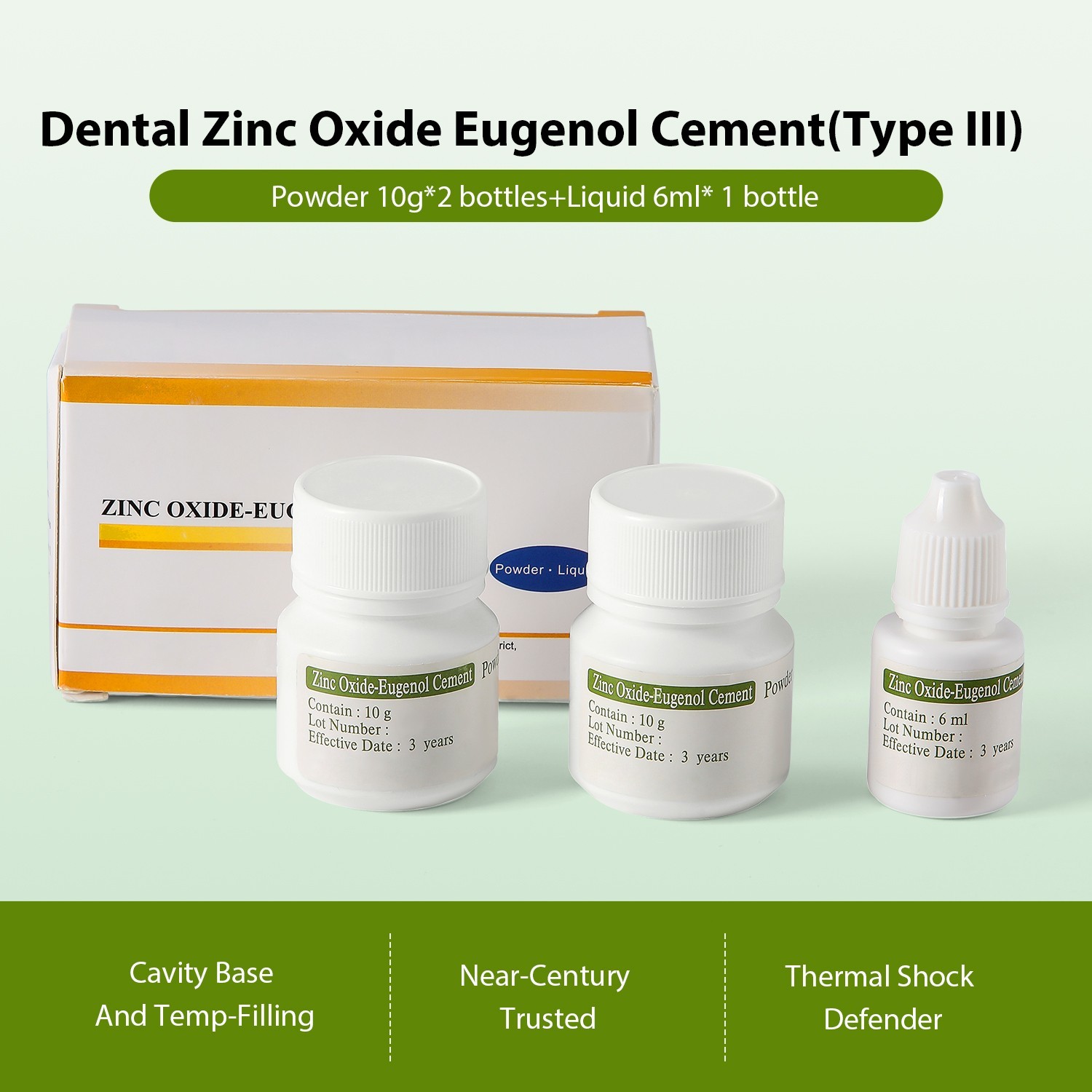 Dental Zinc Oxide Eugenol Cement Kit For Dental Use Self-Curing Type III
