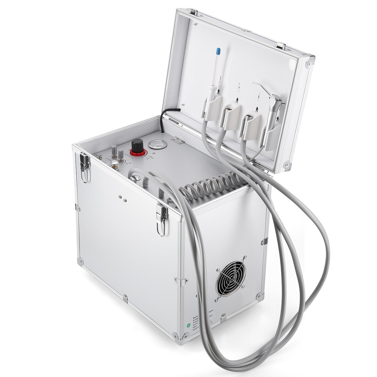 Portable Dental Delivery Unit Air Compressor Syringe Suction + Handpiece 4Holes