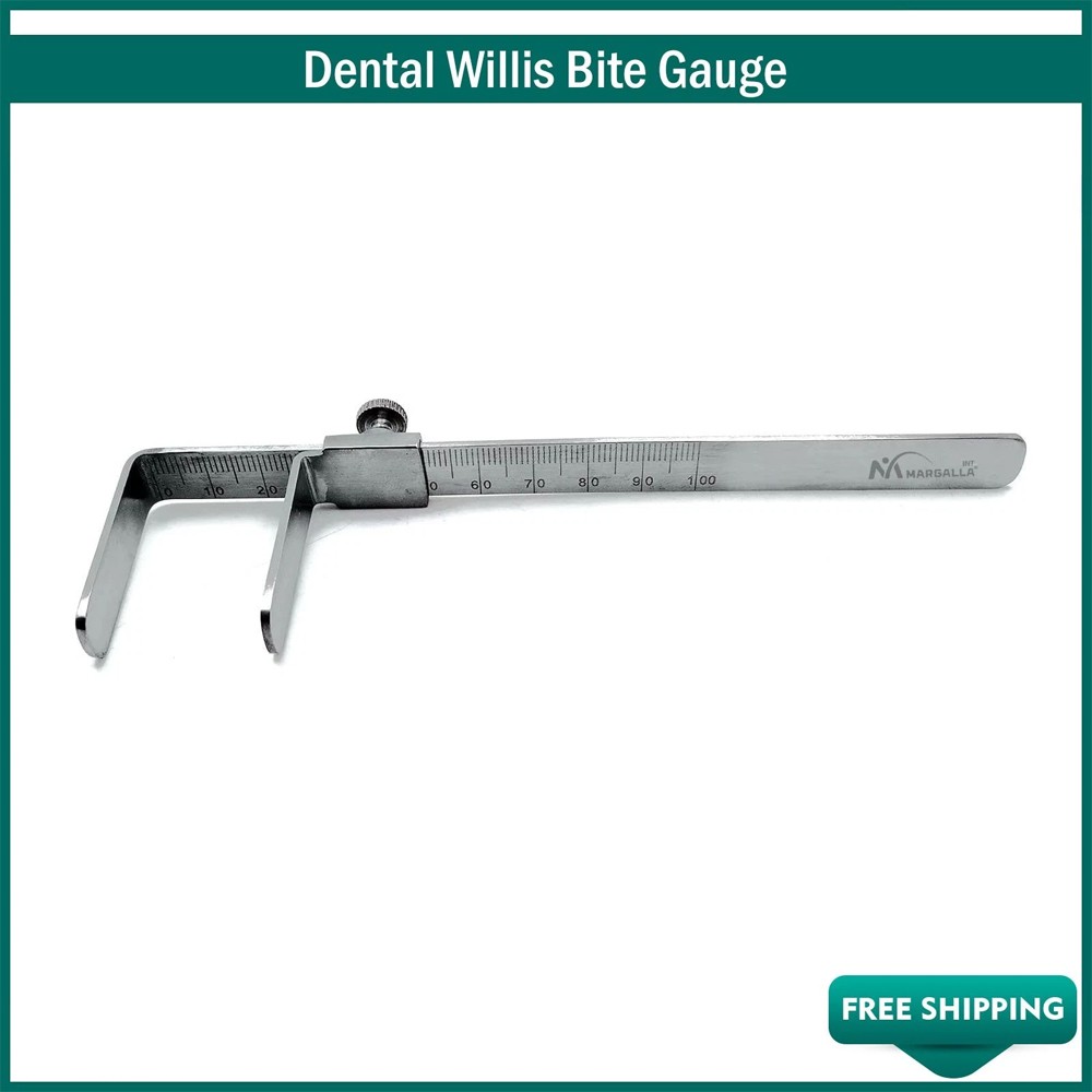 Dental Willis Bite Gauge Stainless Steel Ortho Dental Vertical Measurement Ruler