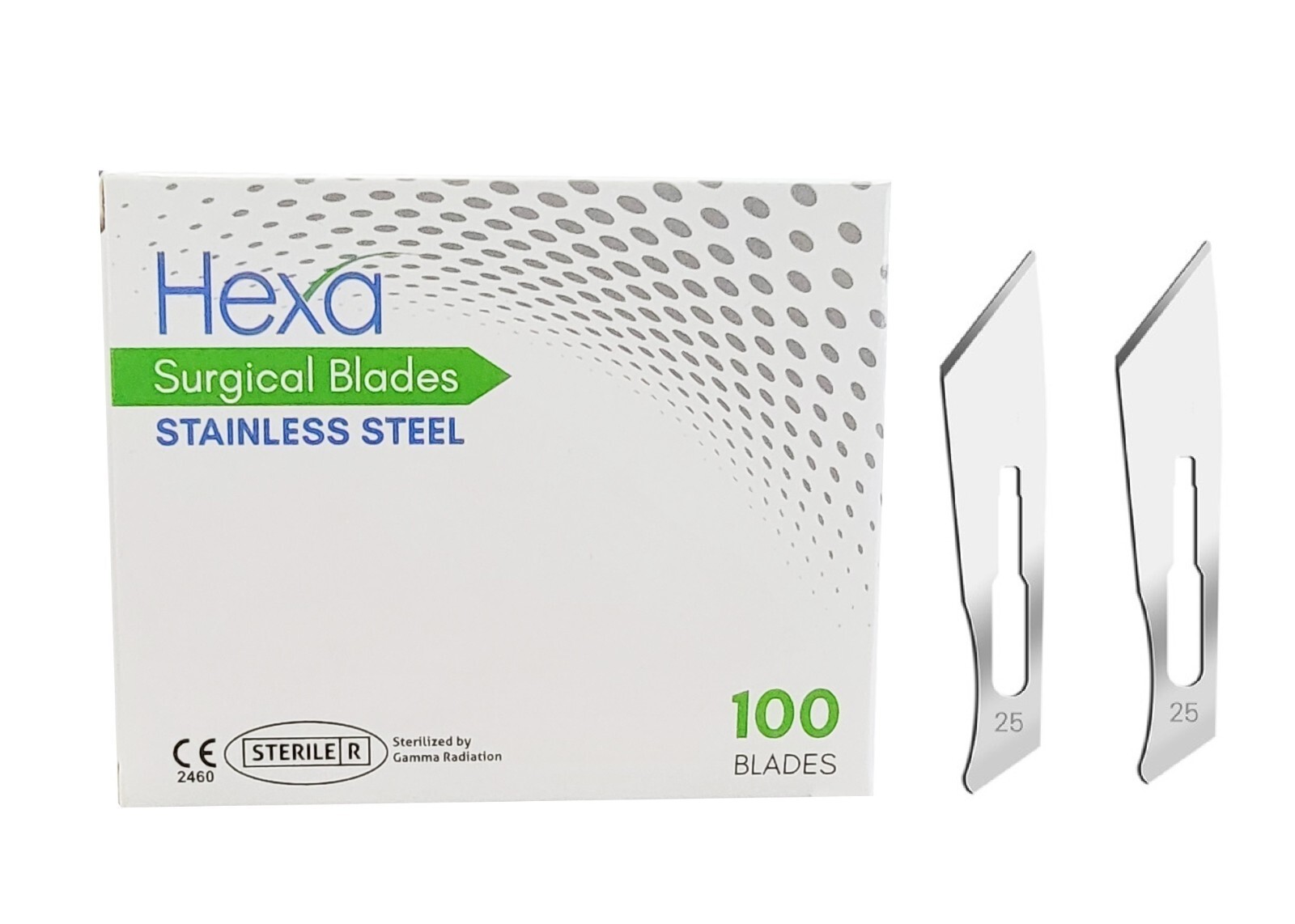 Hexa #25 Surgical Blades Stainless Steel 100 pcs