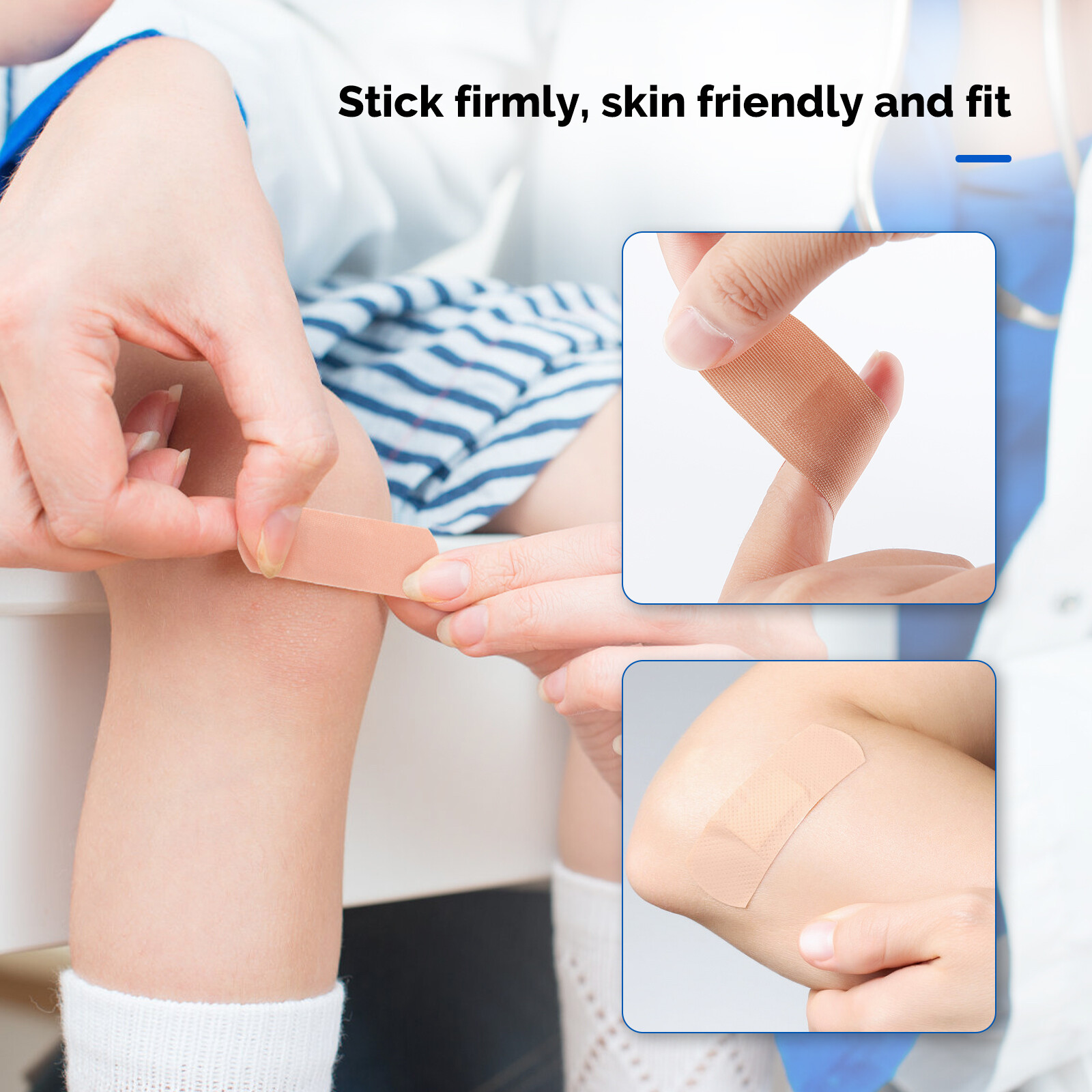 100pcs/box Individuall Sterile Packaged Adhesive Bandages Cloth Fabric Stretch