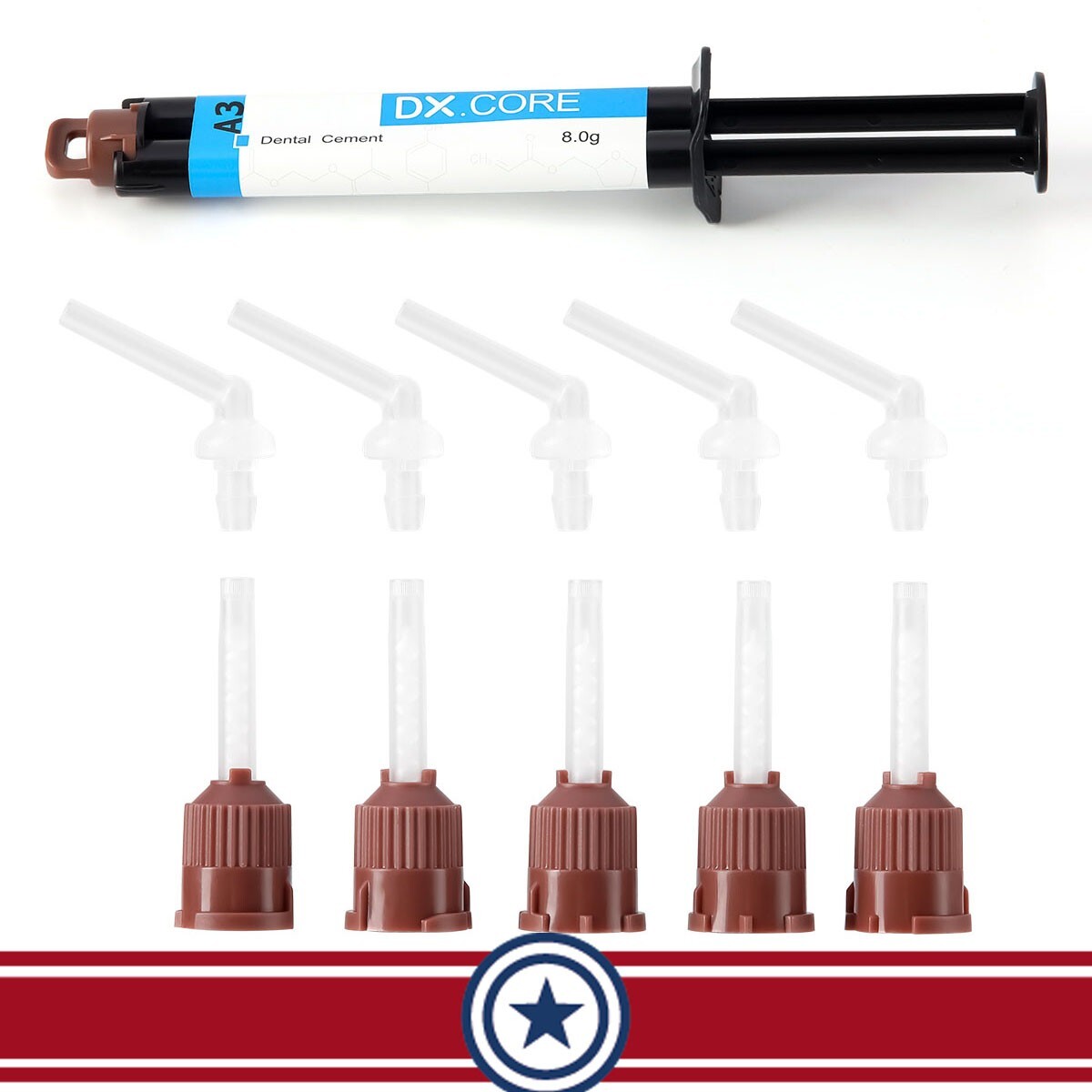 Dental Dual Cure Core Build Up Composite Resin Flowable Refill Shade A2 A3 8g/Pc