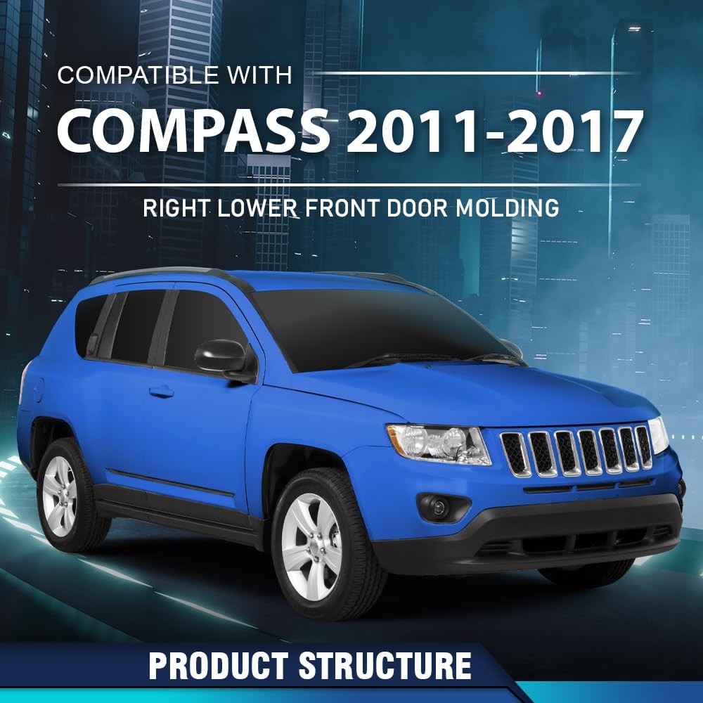 Front Right Passenger Exterior Door Molding for Jeep Compass 2011-2017 5182562AB