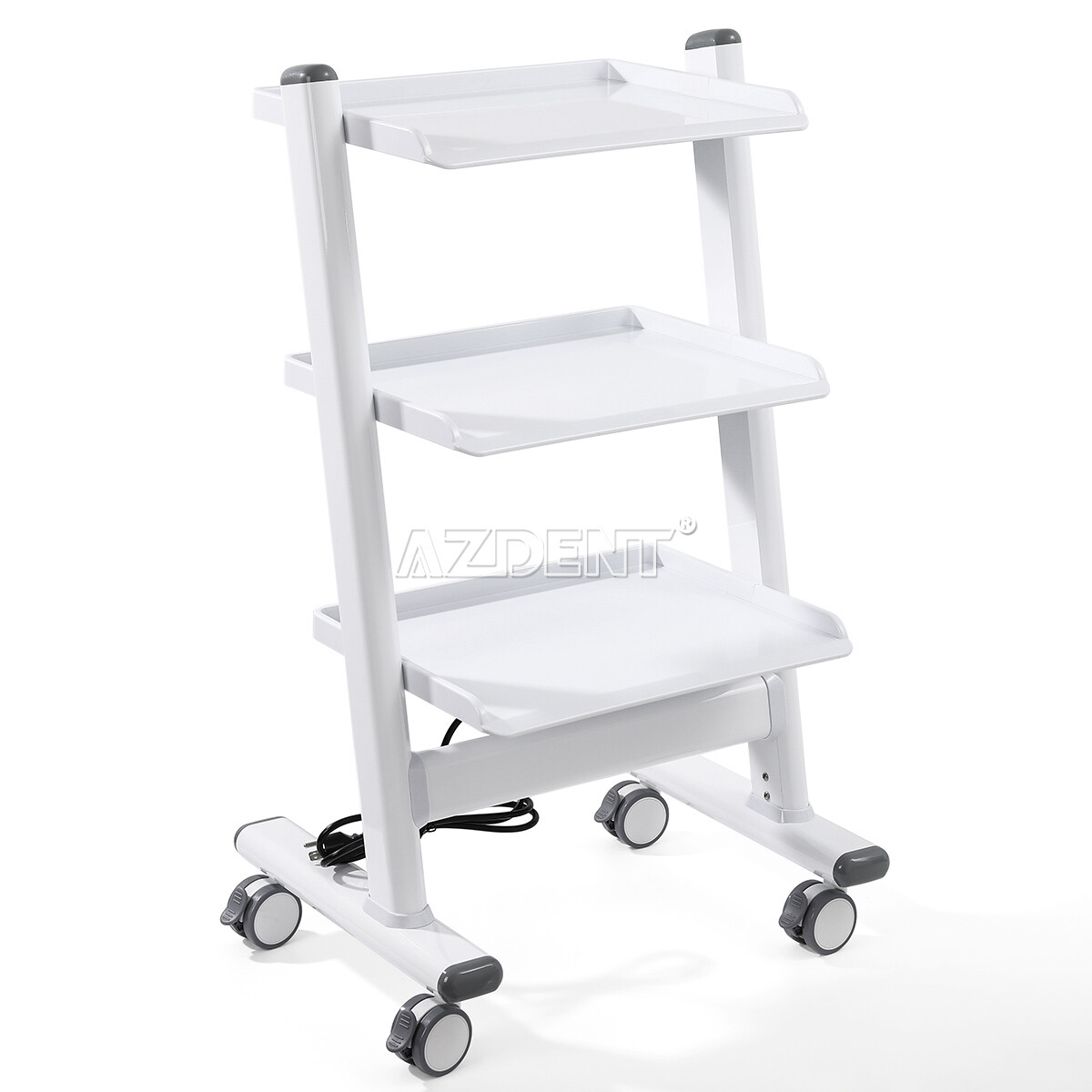 AZDENT Dental Mobile Cabinet Cart Acrylic with Drawers/3-Layer Trolley Cart