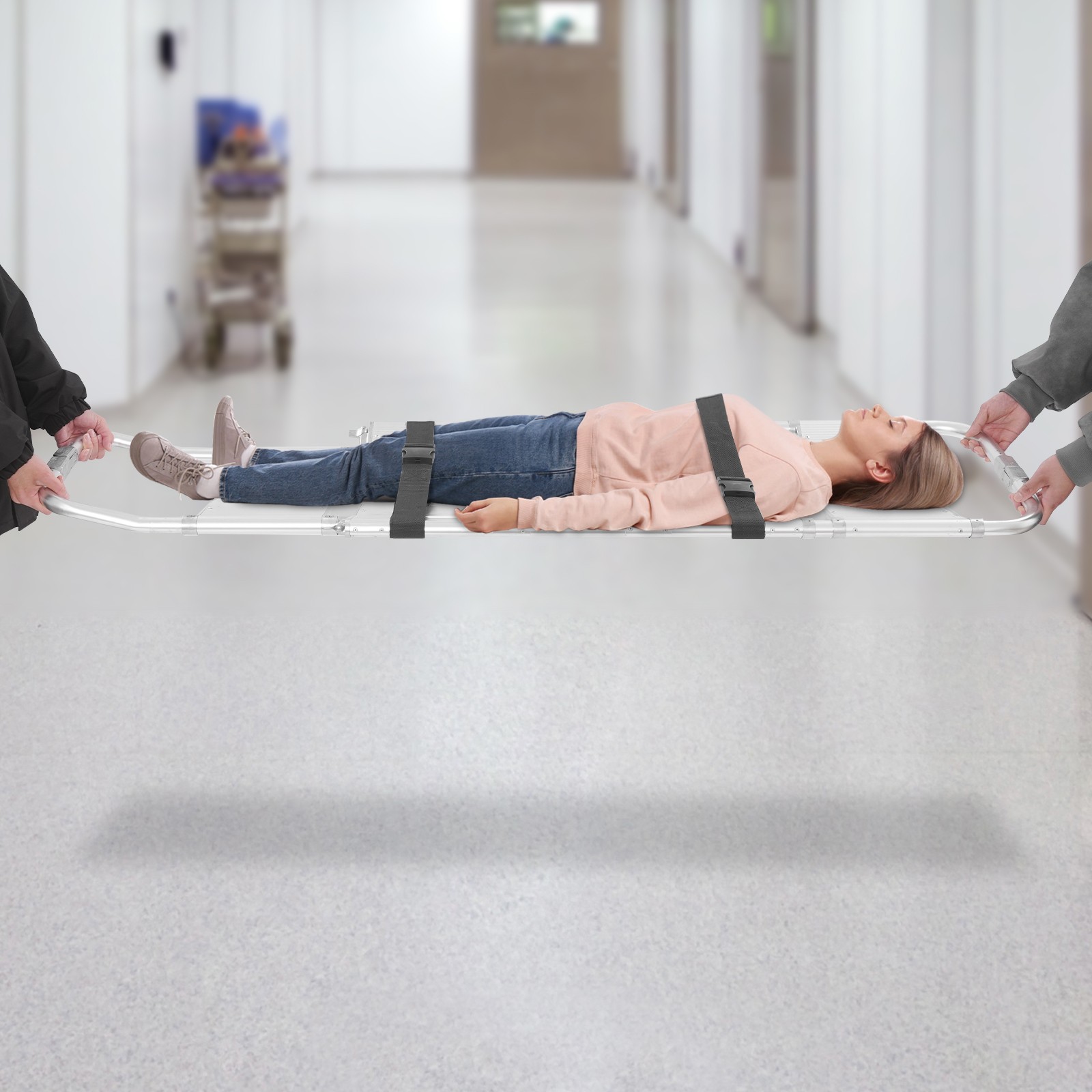 Foldable Stretcher Adjustable Length Patient Transport Medical Stretcher 159kg