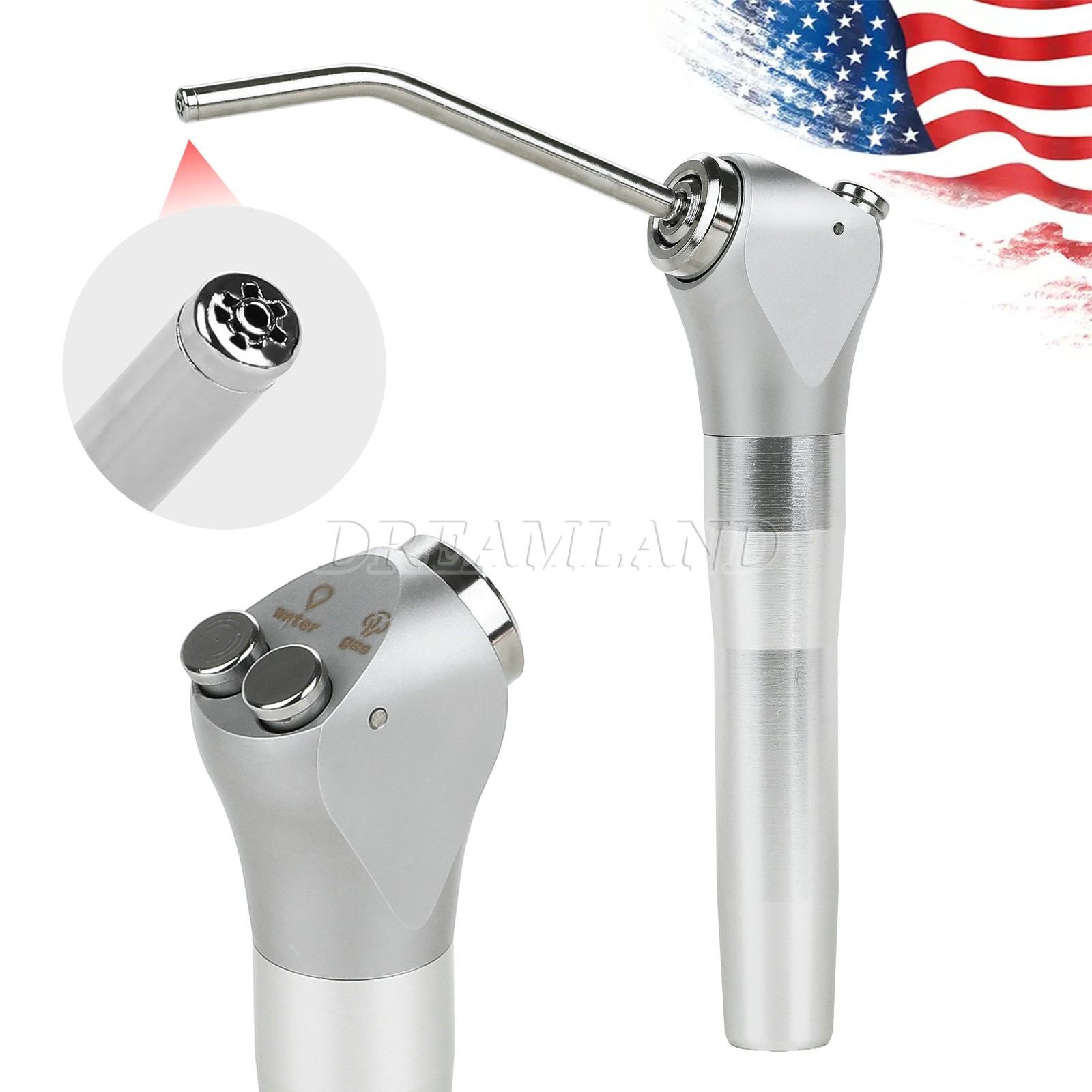 Dental Air Water Spray Triple Syringe 3 Three Way Handpiece W/ 2 Nozzles Tips de