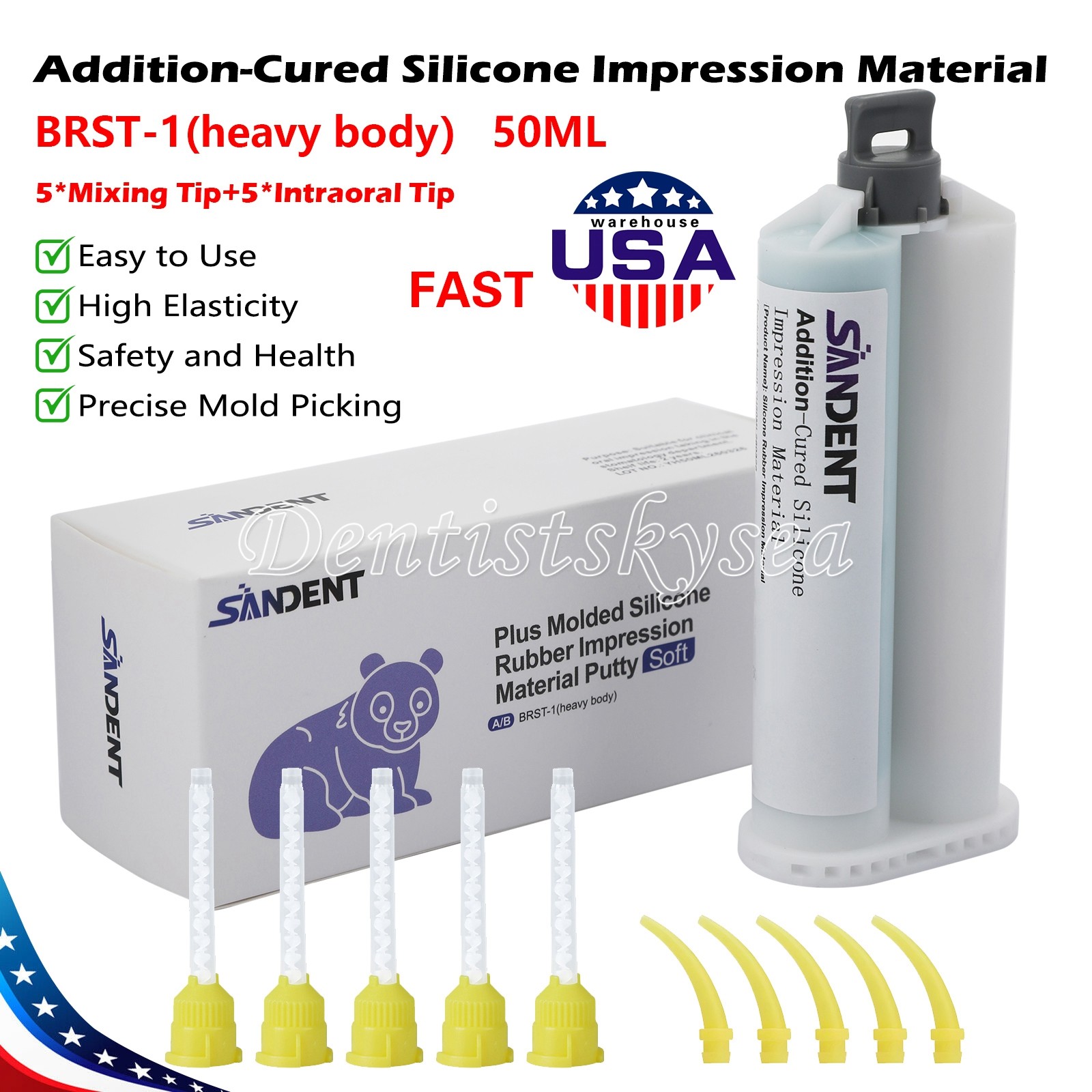 Dental Impression Material Heavy Body Fast Rapid Set VPS 50 ml Cartridges