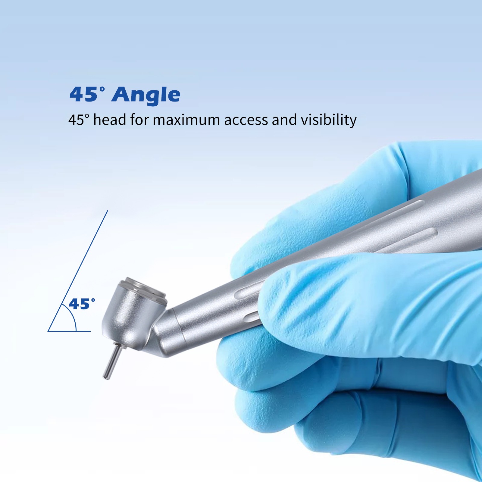 4 Holes Dental Surgical 45 Degree High Speed Handpieces Push Button Single Spray