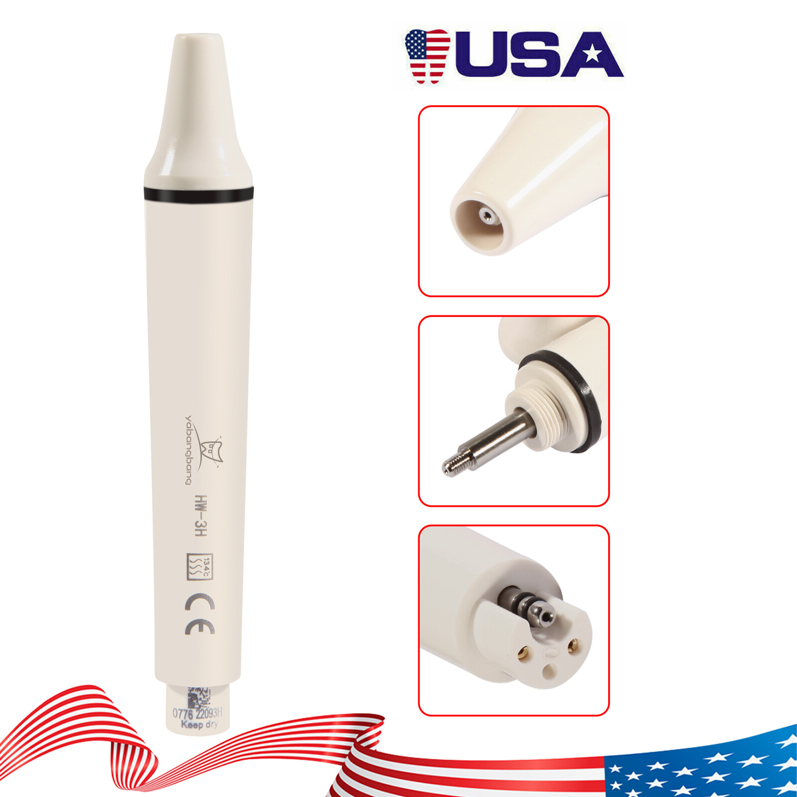 USA Dental Ultrasonic Piezo Scaler Handpiece HW-3H Fit EMS Scaler Tips SA