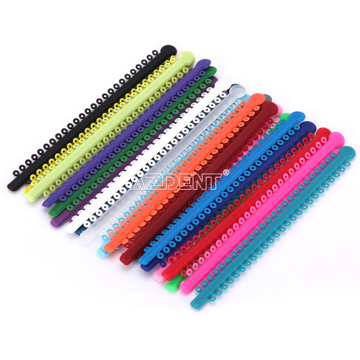 25 Colors AZDENT Dental Orthodontic Ligature Ties Elastic Rubber Bands Bracket