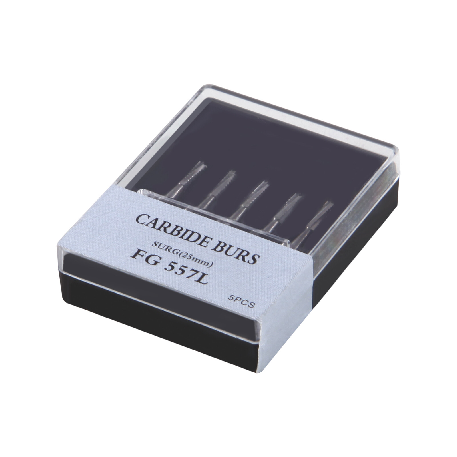 5PCS Carbide Surgical Burs FG 557L SURG 25mm Bur for High Speed Dental Handpiece