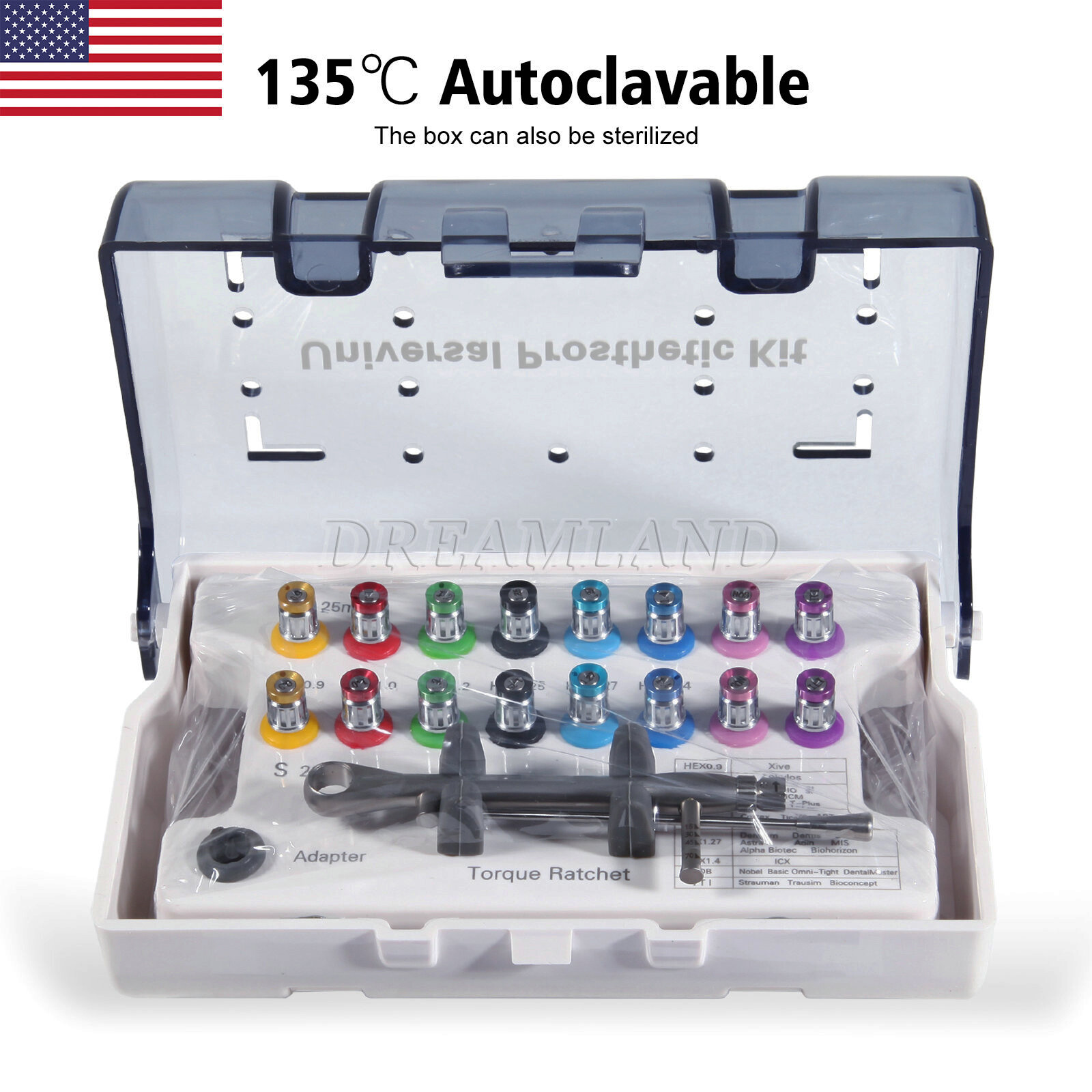 Dental Universal Implant Torque Wrench Driver Kit Prosthetic/Auto Electric US