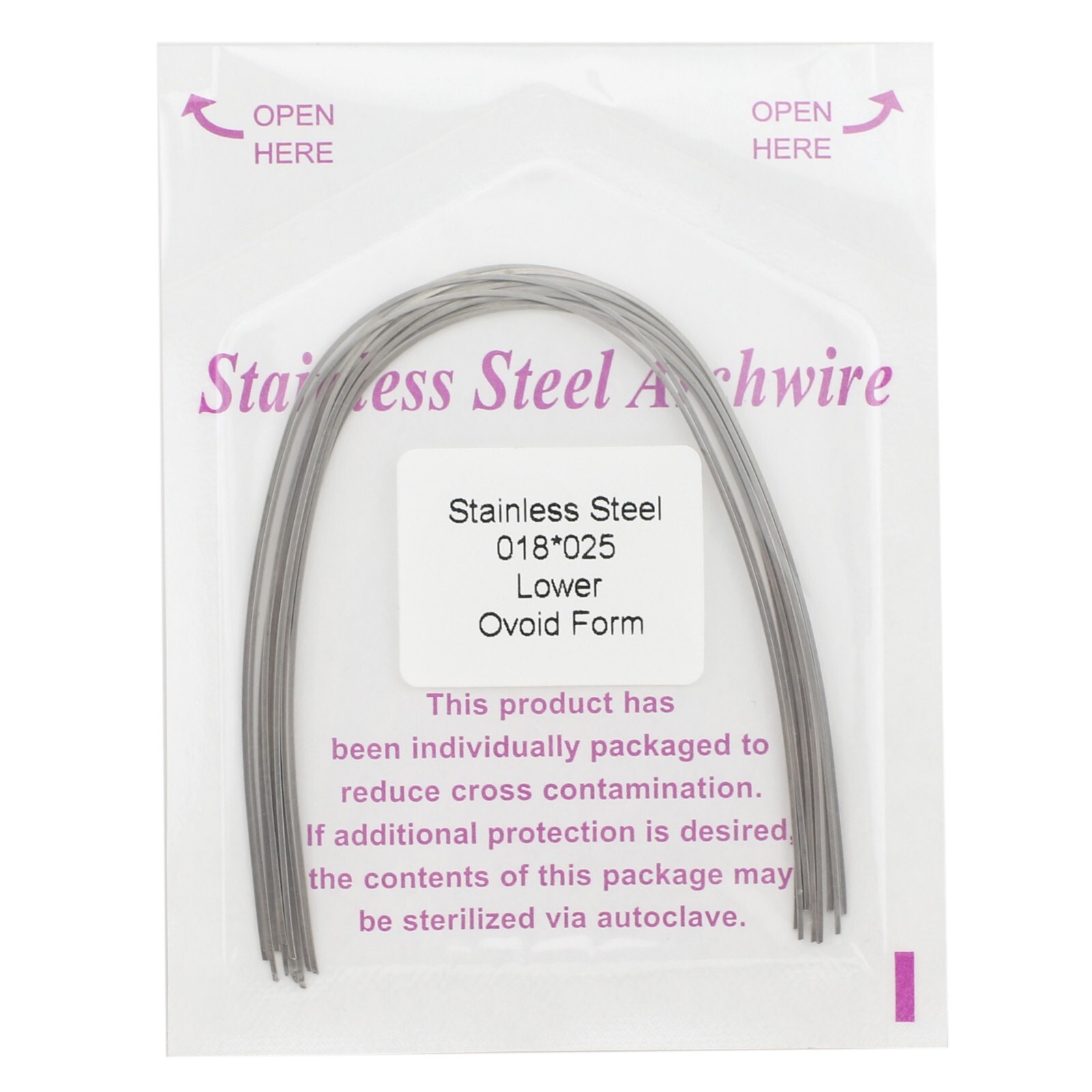 Dental Orthodontic Arch Wire Rectangular Ovoid Stainless Steel 16×16 17×25 18×25