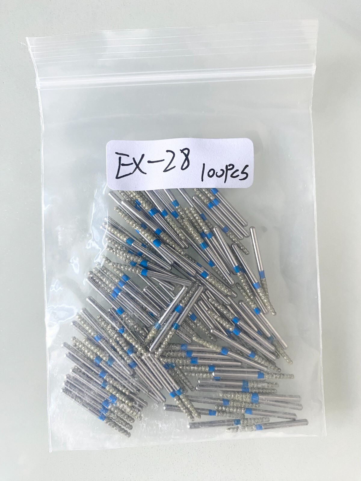100 PCS High Quality Medium Grit Diamond Burs for Dental High Speed Handpiece