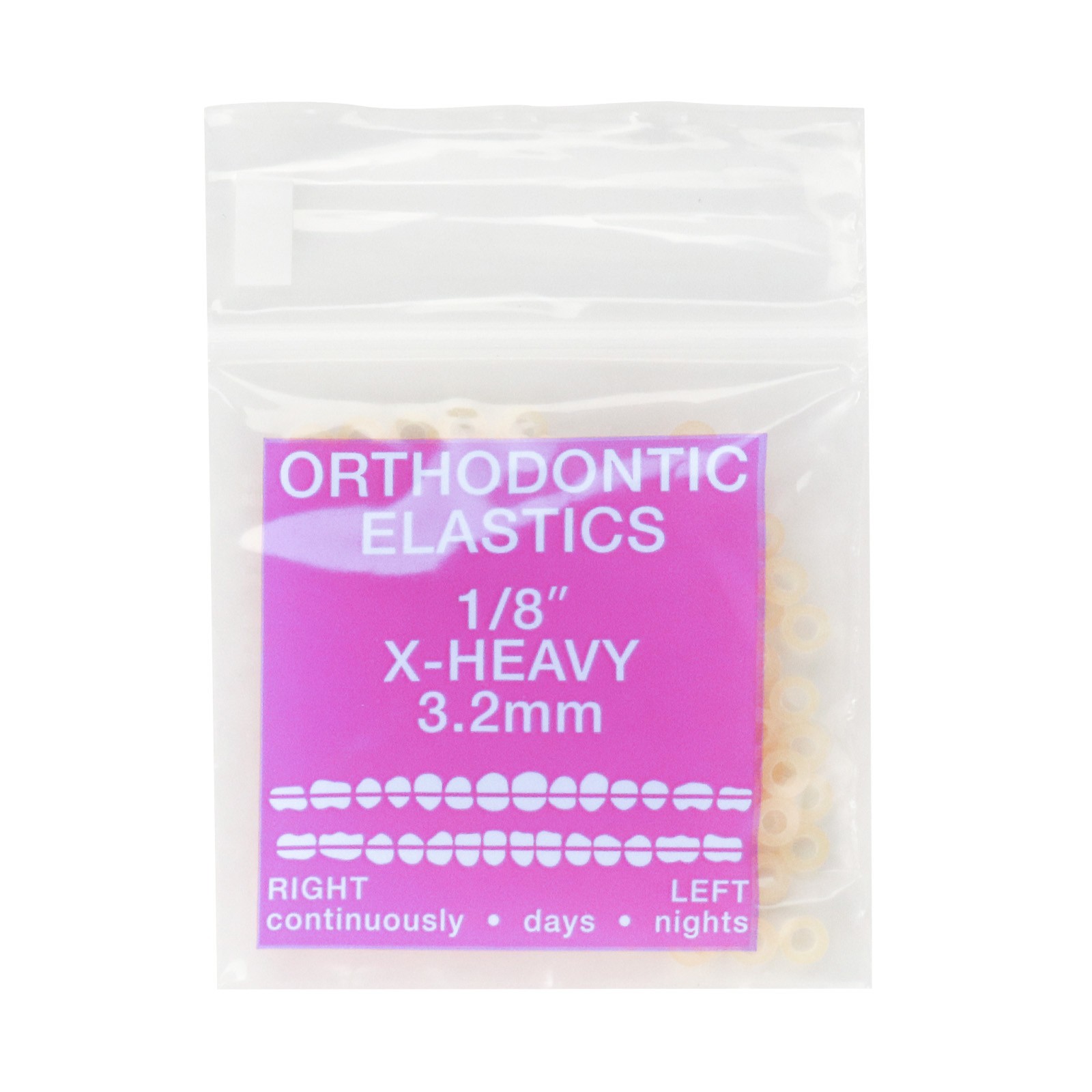 100Pcs/Pack Dental Orthodontic Latex Elastic Bands Extra Heavy 1/8″ 3/16″ 1/4″
