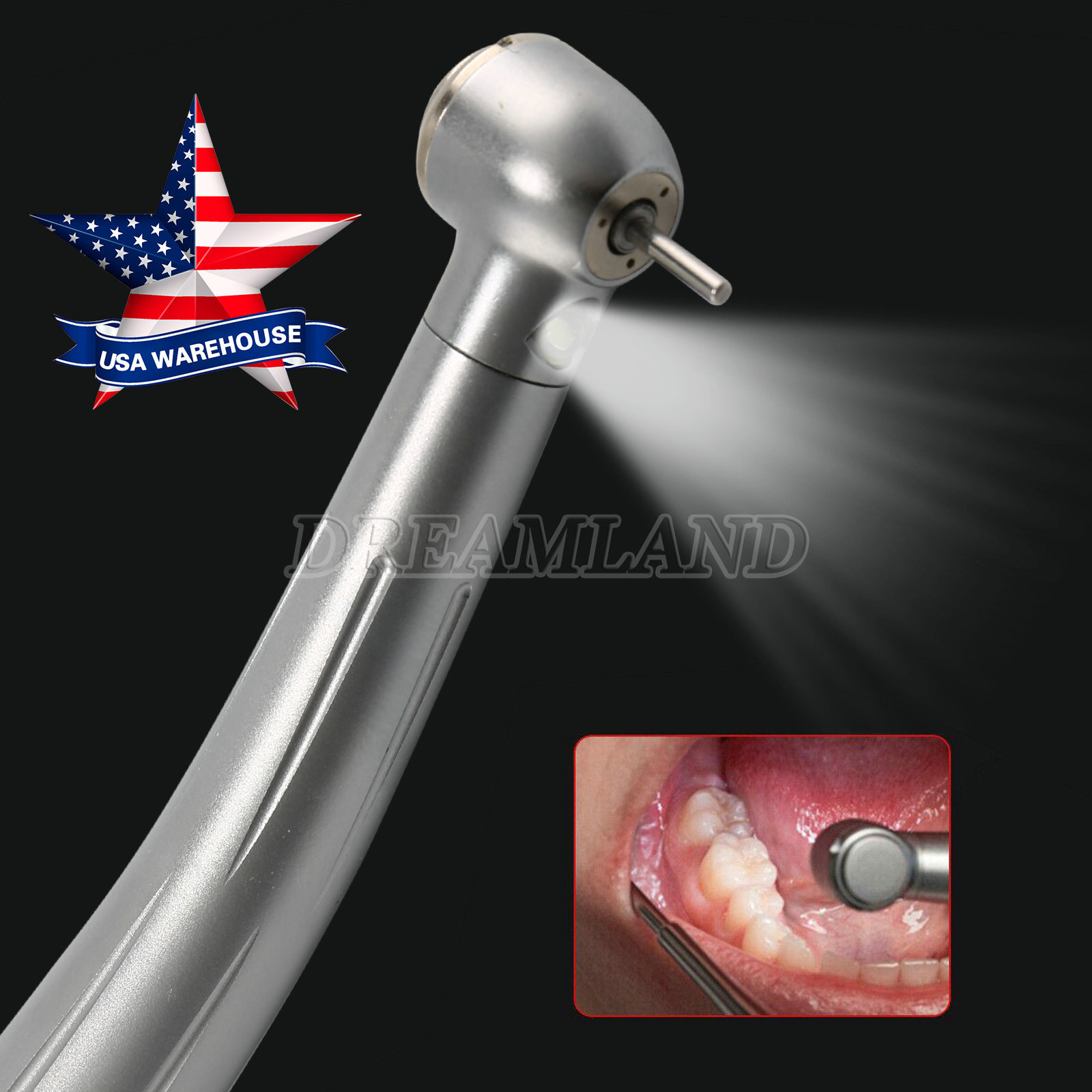 NSK Style Dental Fiber Optic LED E-generator High Speed Handpiece Turbine 4 HOLE