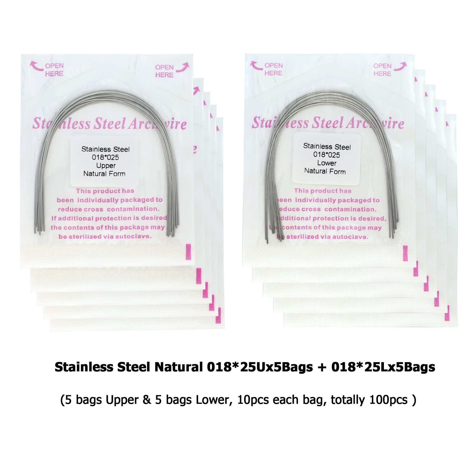 Dental Orthodontic Stainless Steel Archwires Natural Form Rectangular 16×22