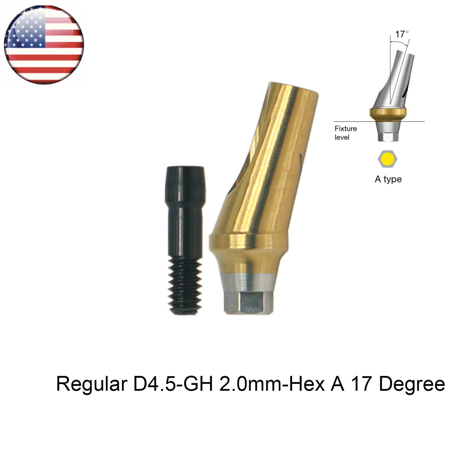 Regular 17°Angulated Angled Anatomic Abutment Osstem Hiossen Implants Ø4.5/5.0mm