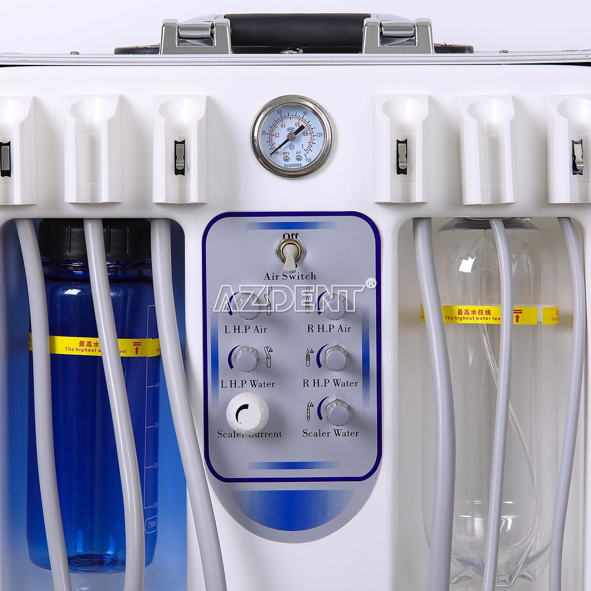 Portable Dental Delivery Unit Cart Built in Air Compressor Curing light scaler