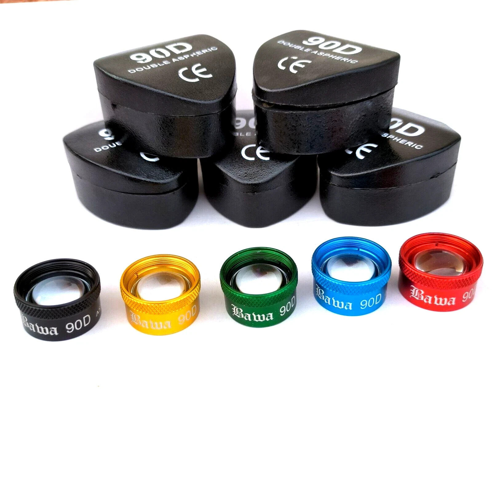 90D Double Aspheric Ophthalmic Fundus Lens Used Multicolor Lot Of 5PC